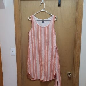 Eddie Bauer Orange and White Striped Dress